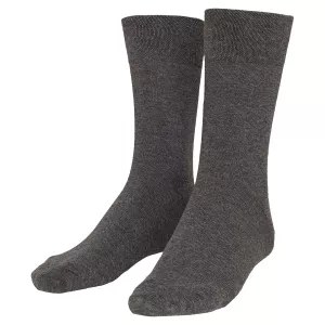 Deux paires de chaussettes grande taille gris foncé uni posées